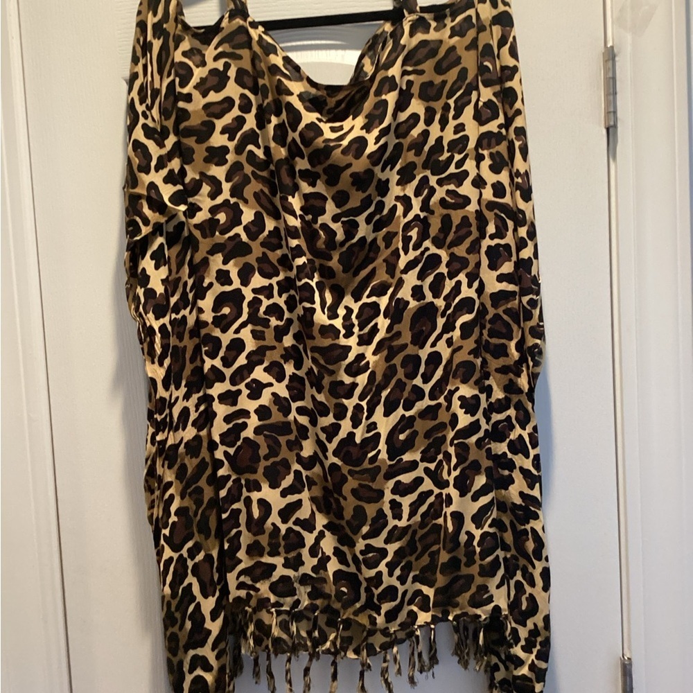 Leopard Print Caftan Tunic Top